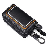 Embroidery Cowhide Key Wallet Double Layer Key Organizer