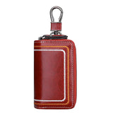 Embroidery Cowhide Key Wallet Double Layer Key Organizer