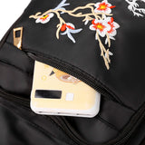 Embroidery Flower Backpack Lady Casual Solid Bagpack