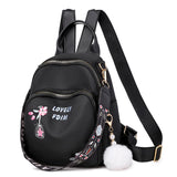Flower Embroidery Women Backpack Large Capacity Casual Shoulder Bag for Girls