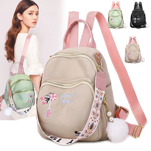 Flower Embroidery Women Backpack Large Capacity Casual Shoulder Bag for Girls