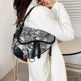 Vintage Embroidery Saddle Bag Small Handbags Purse