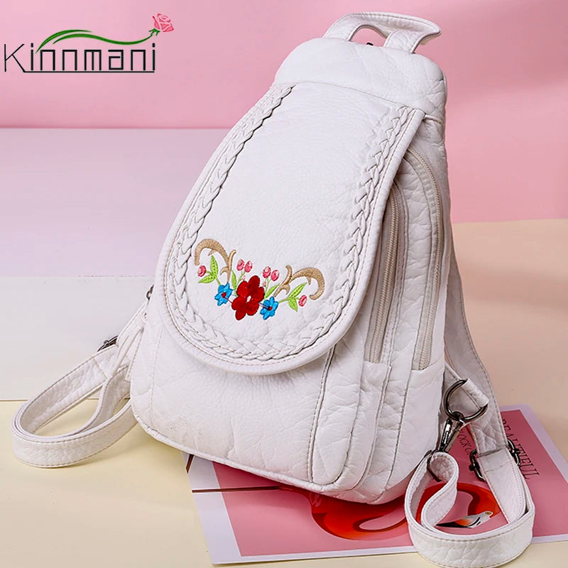 Solid Soft Backpack For Women Travel School Bag
