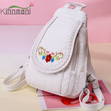 Solid Soft Backpack For Women Travel School Bag