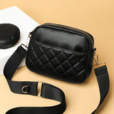 Embroidery Thread Shoulder Bag PU Leather Crossbody Small Square Bag 2pcs Combo