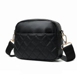 Embroidery Thread Shoulder Bag PU Leather Crossbody Small Square Bag 2pcs Combo