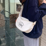 Embroidery Women's Letter Hobos Bag Pu Leather Ladie Shoulder Bags
