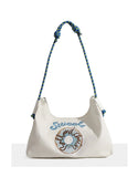 Embroidery Women Shoulder Bags Large Capacity Canvas Female Hobos Crossbody Bag