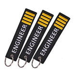 Engineer Pilot Travel Tag Embroidery Luggage Safety Label Keyring