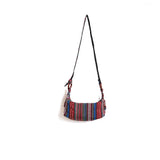 Ethnic Striped Handbag Women Unique Boho Sling Shoulder Crossbody Bag