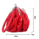 Rose Flower Bride Bag Purse Wedding Clutch Women Party Wallet
