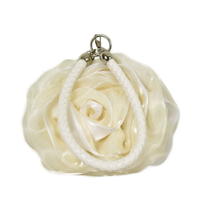 Rose Flower Bride Bag Purse Wedding Clutch Women Party Wallet