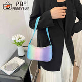 Evening Bags Gradient Women Shoulder Bags Leather Female Armpit Handbag