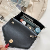 Ladies Shoulder Bag Chain Messenger Bag PU Solid Small Square Bag