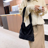 Plush Shoulder Shopping Bag Female Large Capacity Handbags