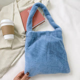 Plush Shoulder Shopping Bag Female Large Capacity Handbags
