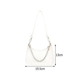 Retro Women Top-handle Totes Shoulder Bag Solid Chain Handbag