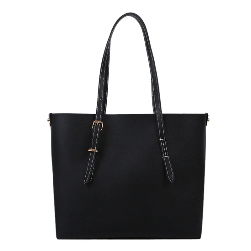 2pcs/Set PU Handbag Women Big Capacity Lady Shoulder Clutch