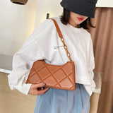 PU Leather Shoulder Bag Ladies Casual Zipper Solid Underarm Bags