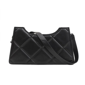 PU Leather Shoulder Bag Ladies Casual Zipper Solid Underarm Bags