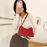 PU Leather Shoulder Bag Ladies Casual Zipper Solid Underarm Bags