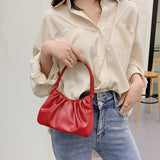 Retro Casual Pleated Clutch Shoulder Bag Chain Handbag for Women