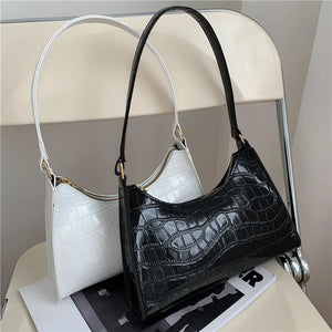 Retro Casual Women Shoulder Tote Bag Pu Leather Solid Handbags Armpit Bags