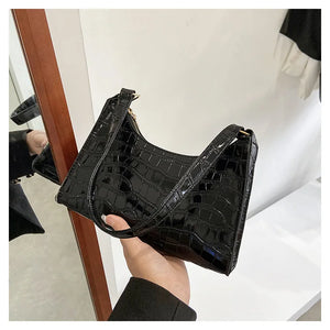 Retro Casual Women Shoulder Tote Bag Pu Leather Solid Handbags Armpit Bags