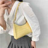Retro Casual Women Shoulder Tote Bag Pu Leather Solid Handbags Armpit Bags