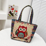 Embroidery Canvas Handbag Casual Women Tote Shoulder Bag