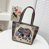 Embroidery Canvas Handbag Casual Women Tote Shoulder Bag