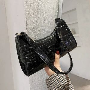 Retro Casual Women Totes Shoulder Bag Female Leather Solid Chain Handbag