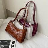 Retro Casual Women Totes Shoulder Bag Female Leather Solid Chain Handbag