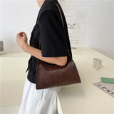 Retro Casual Women Totes Shoulder Bags Leather Solid Chain Handbags
