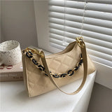 Retro Casual Women Totes Shoulder Bags PU Leather Chain Handbag