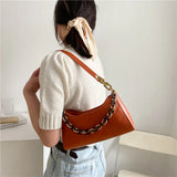 Retro Casual Women Totes Shoulder Bags PU Leather Chain Handbag