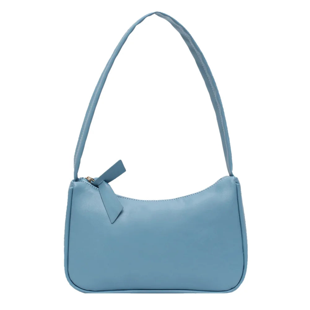 Soft PU Leather Women Handbags Solid Ladies Vintage Shoulder Bags