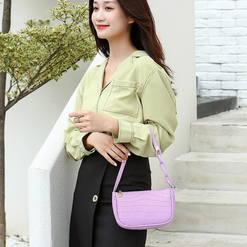 Vintage Casual Women Totes Shoulder Bags Leather Chain Handbag Clutch