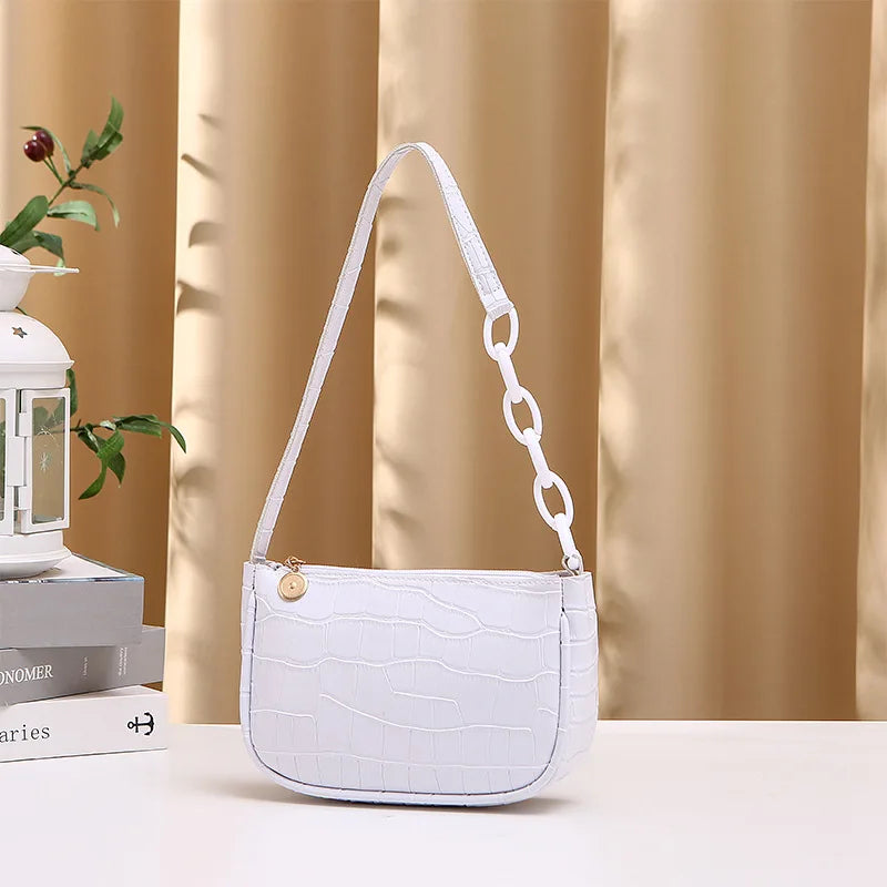 Vintage Casual Women Totes Shoulder Bags Leather Chain Handbag Clutch