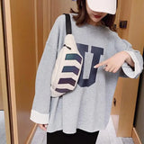 Fanny Canvas Belt Chest Bag Women Hip Hop Shoulder Messenger Packs