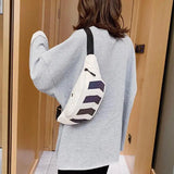 Fanny Canvas Belt Chest Bag Women Hip Hop Shoulder Messenger Packs
