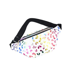 Butterfly Pattern Fanny Pack Hip Bag Adjustable Strap Waist Pouch for Teens