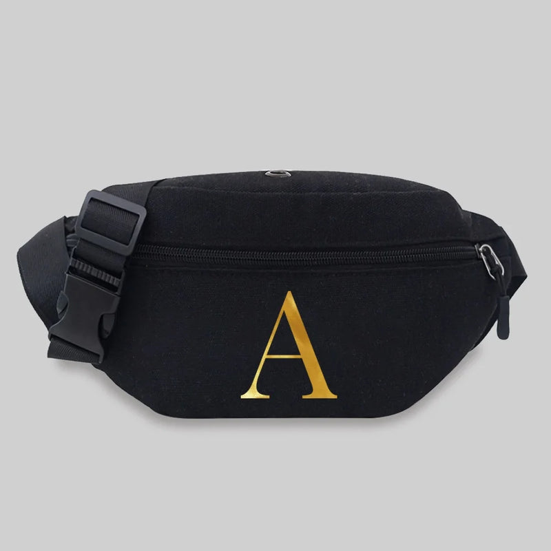 Zipper Mobile Phone Belt Bag One Shoulder Messenger Banana Bag