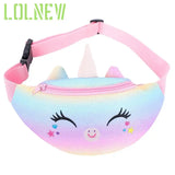 Rainbow Colors Kids Shoulder Belt Bag Cartoon Unicorn Waist Bag