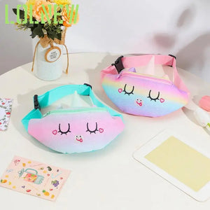 Rainbow Colors Kids Shoulder Belt Bag Cartoon Unicorn Waist Bag