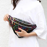 Women's Silver Laser Bum Bag Travel Waist Bag Girls Pink Hip Bag
