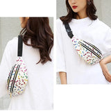 Women's Silver Laser Bum Bag Travel Waist Bag Girls Pink Hip Bag