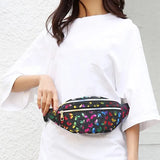 Women's Silver Laser Bum Bag Travel Waist Bag Girls Pink Hip Bag