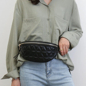Women's PU Leather Chest Bag Crossbody Waist Sling Phone Pouch