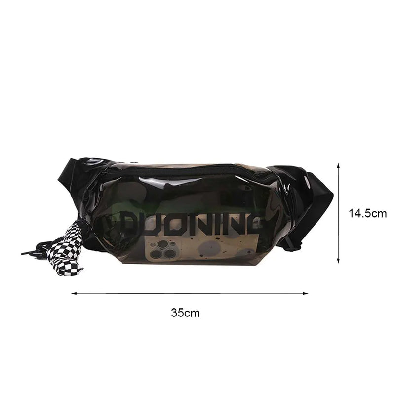 Clear PVC Fanny Pack with Letter Print Pendant